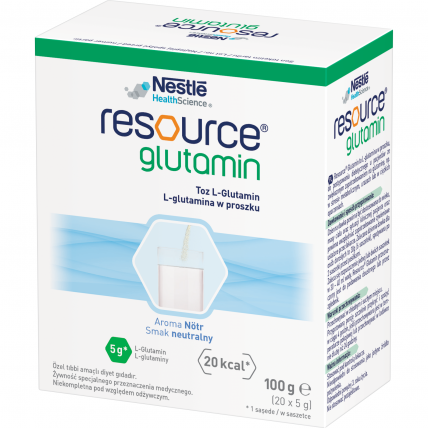 Neitrālas garšas pulveris Nestlé RESOURCE GLUTAMIN, 20 vnt.